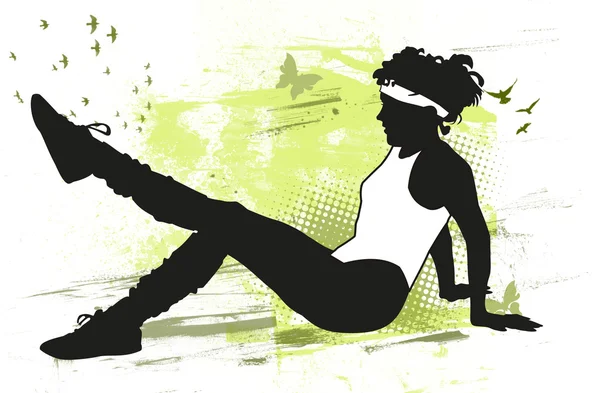 Illustrazione di una giovane ragazza che fa ginnastica — Foto Stock