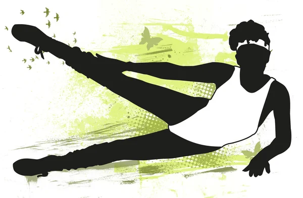 体操をやっている若い女の子のイラスト — ストック写真