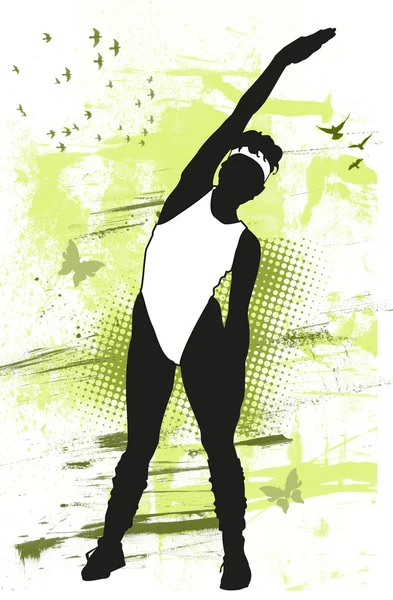 Illustration of a young girl doing gymnastics — Stock Photo, Image