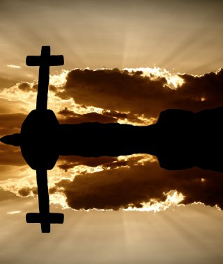 Sunset cross clipart