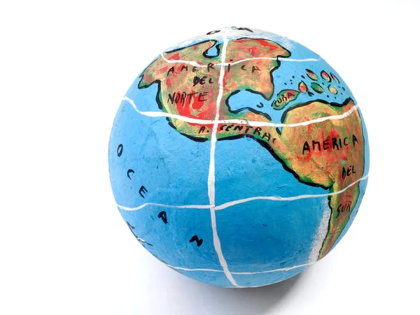 Крупним Планом Глобус Показує Америку Ізольовано Білому — стокове фото