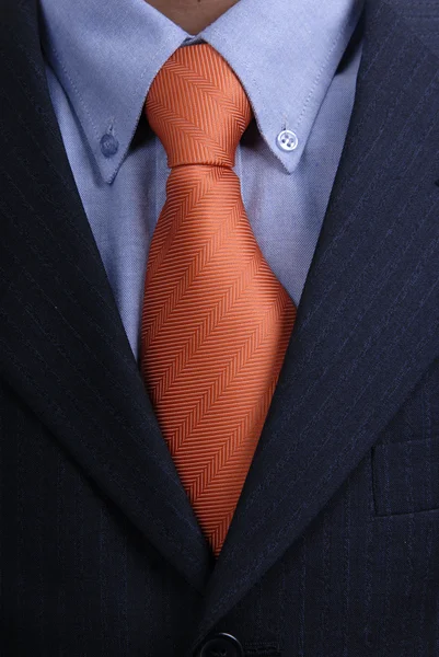 Detail Business Man Suit Red Tie — Stock Photo, Image