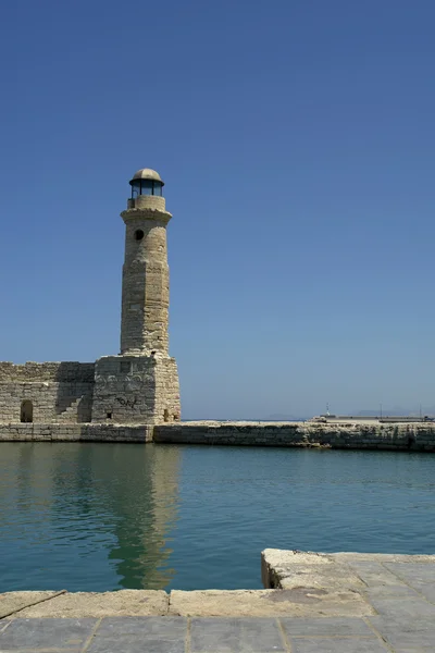 Lighthouse Venetian Harbour Rethymno — Stock Photo, Image