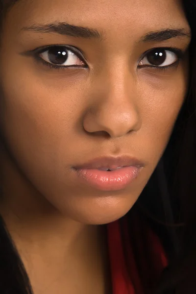 Όμορφη Κοπέλα Closeup Πορτρέτο Studio Που Γυρίστηκε — Φωτογραφία Αρχείου