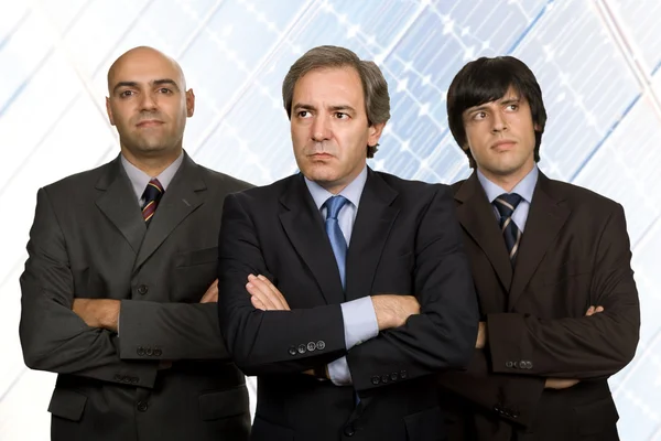 Equipe Três Homens Negócios Pensativo — Fotografia de Stock