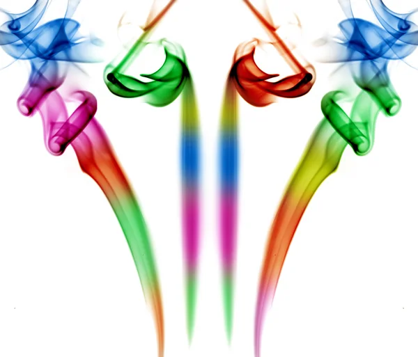 Abstract Colored Smoke White Background — Stock Photo, Image