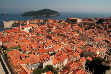 dubrovnik Hırvatistan kıyıları görünümünü