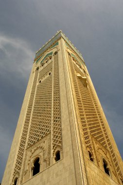 eski renkli Camii kule ayrıntılı olarak marocco