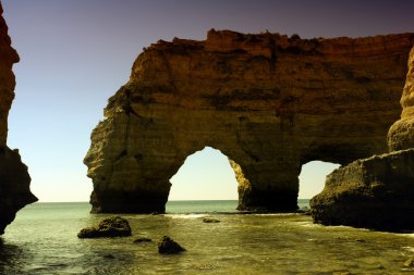 portuguese algrave beach in the south of the country clipart