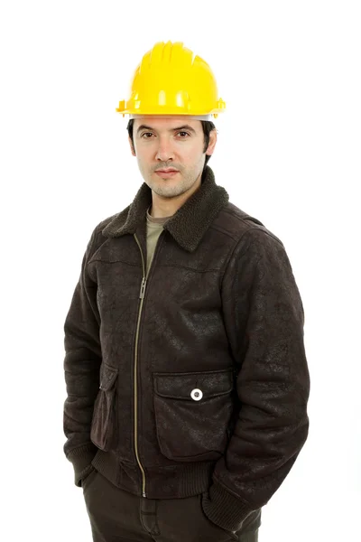 Young Worker Portrait White Background — Stock Photo, Image