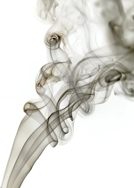 白色背景的化粪池中的黑烟 — 图库照片