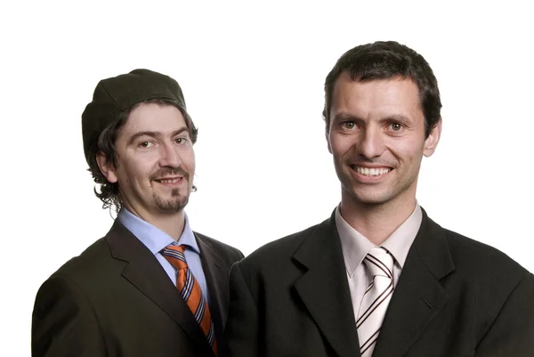 Zwei Junge Geschäftsmänner Porträt Auf Weiß — Stockfoto