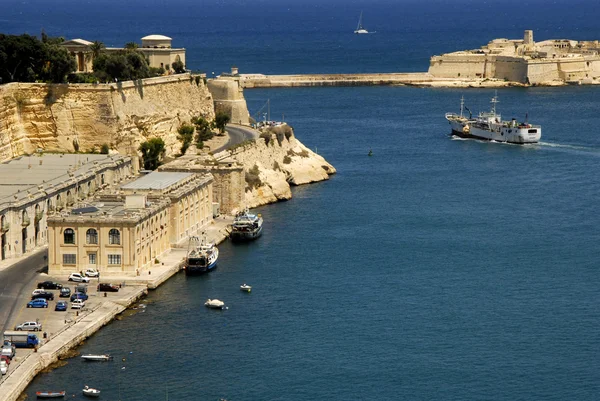 Blick Auf Den Hafen Von Valetta Hauptstadt Der Insel Malta — Stockfoto