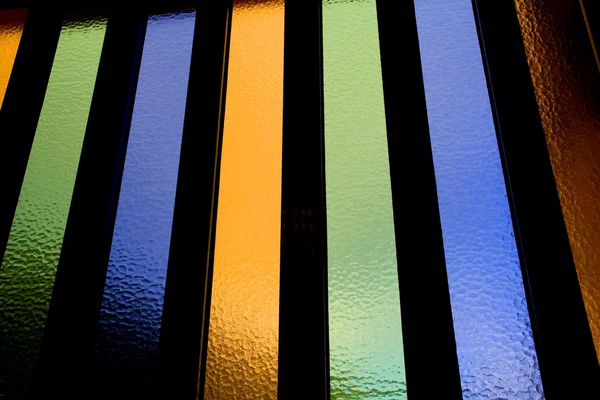 Abstraktes Farbiges Und Strukturiertes Fensterglas Detail — Stockfoto