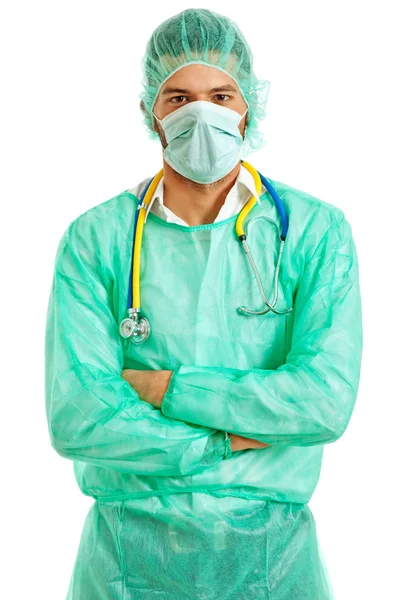 Young Male Doctor Isolated White Background — Stock Photo, Image