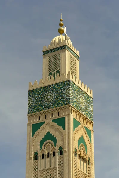 Oude Gekleurde Moskee Toren Detail Marokko — Stockfoto