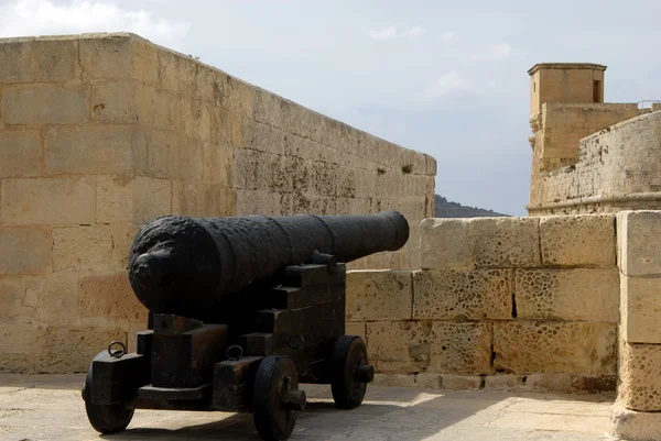 stock image Medieval cannon on the Citadel bastions in Gozo, Malta