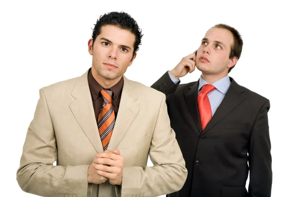 Two Young Business Men Portrait White — Stock Photo, Image