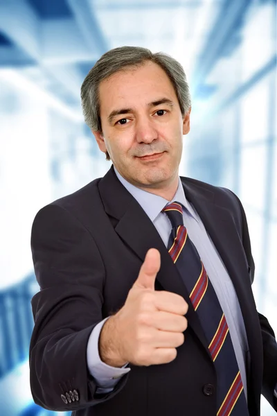 Business Man Going Thumb Office — Stock Photo, Image