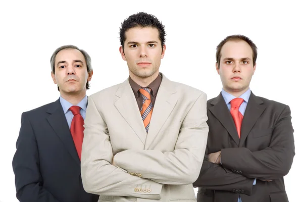 孤立在白色背景上的三个商务男士 — 图库照片