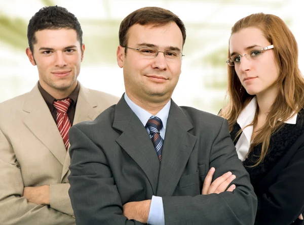 Happy Young Business Team Standing Looking Camera — Stock Photo, Image