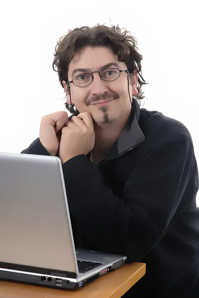 Mladý Muž Osobní Počítač — Stock fotografie