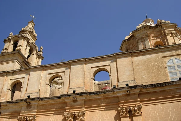 Staré Kostelní Věž Malta Katedrála Detail — Stock fotografie