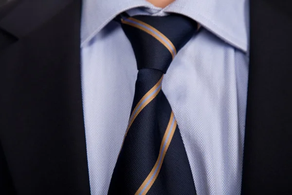 Dettaglio Abito Uomo Affari Con Cravatta Blu — Foto Stock