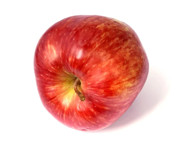 Jedno Jabłko Czerwony Białym Tle — Zdjęcie stockowe