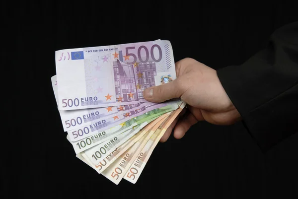 Detail Van Man Hand Met Veel Geld — Stockfoto