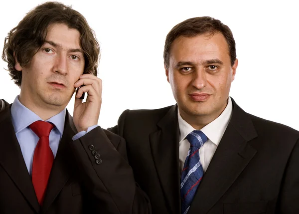 白色的两个年轻商务男子肖像 — 图库照片