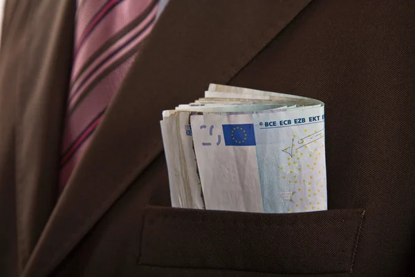Some Bank Notes Business Man Pocket — Stock Photo, Image