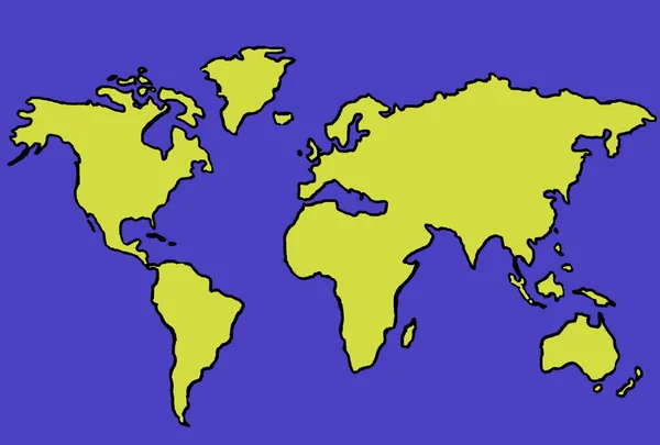 Ilustração Mapa Mundial — Fotografia de Stock