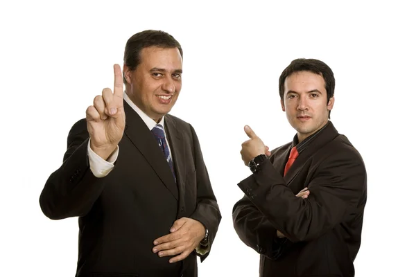 Two Young Business Men Portrait Focus Left Man — Stock Photo, Image