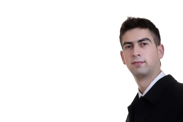 Jonge Business Man Portret Witte Achtergrond — Stockfoto