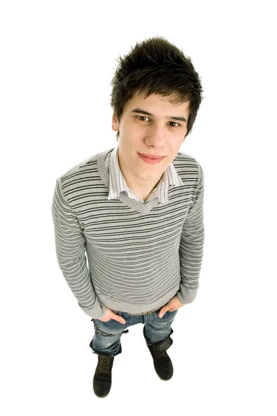 Young Casual Man Portrait White Background — Stock Photo, Image