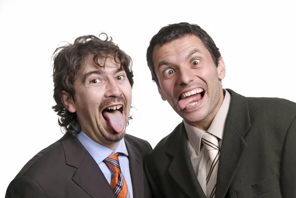 Two Young Business Men Portrait White — Stock Photo, Image