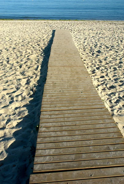Деревянная Дорожка Воде Пляже — стоковое фото
