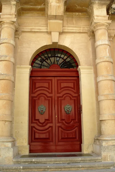 Ancienne Porte Dans Une Église Île Malta — Photo