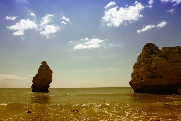 Grandes Rocas Playa Algarve Sur Portugal — Foto de Stock