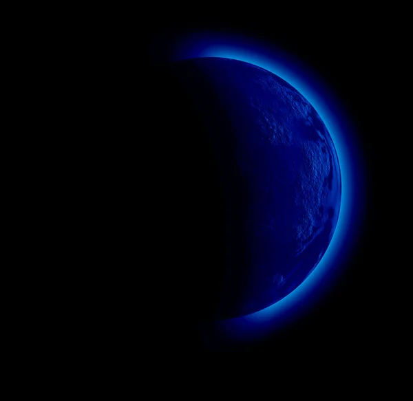Illustration Une Étrange Planète Dans Ciel Noir — Photo