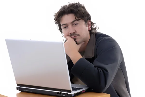 Young Casual Man Working Personal Computer Stock Picture