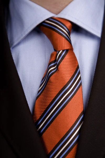 Egy Üzletember Öltönyt Piros Nyakkendőt Részlete — Stock Fotó