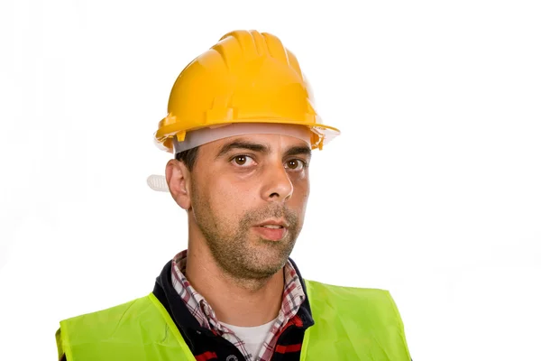 Young Worker Portrait White Background — Stock Photo, Image