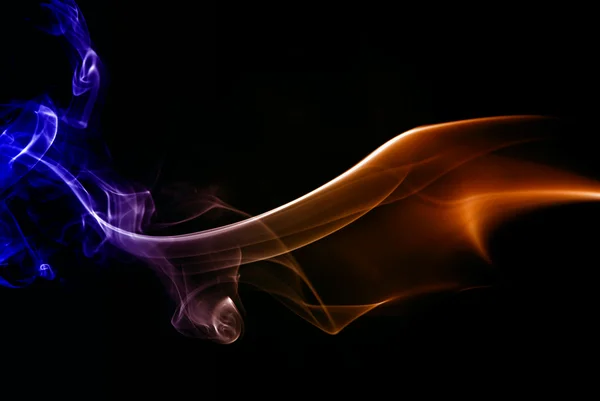 Abstract Colored Smoke Black Background — Stock Photo, Image