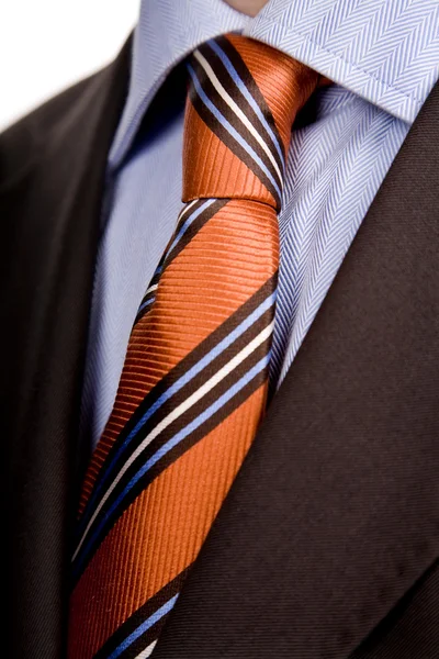 男人穿西装与红色领带的细节 — 图库照片