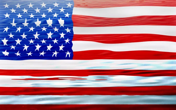 美国国旗图中 生成计算机 — 图库照片