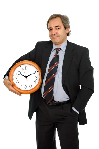 Ältere Hübsche Geschäftsmann Mit Einer Uhr — Stockfoto