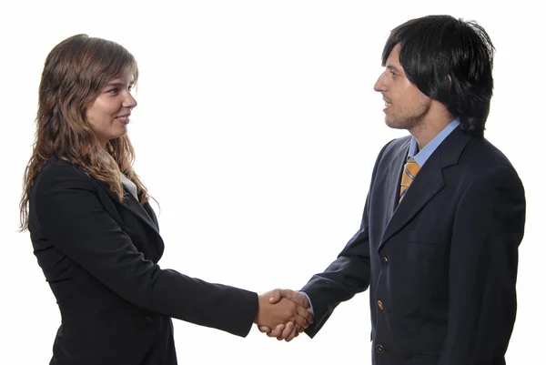 ビジネス パートナーは 契約で握手を交わしています — ストック写真