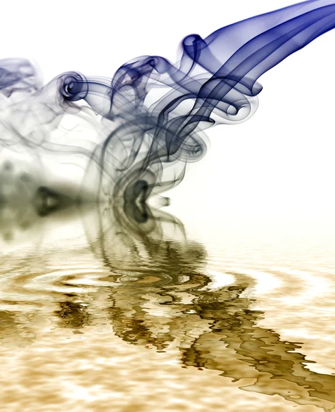 Синие Лучи Дыма Абстрактного Белом Фоне — стоковое фото